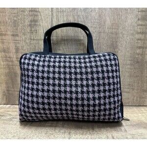 Lancome purple and black zip cosmetic bag organizer 10x7.5x3 inches